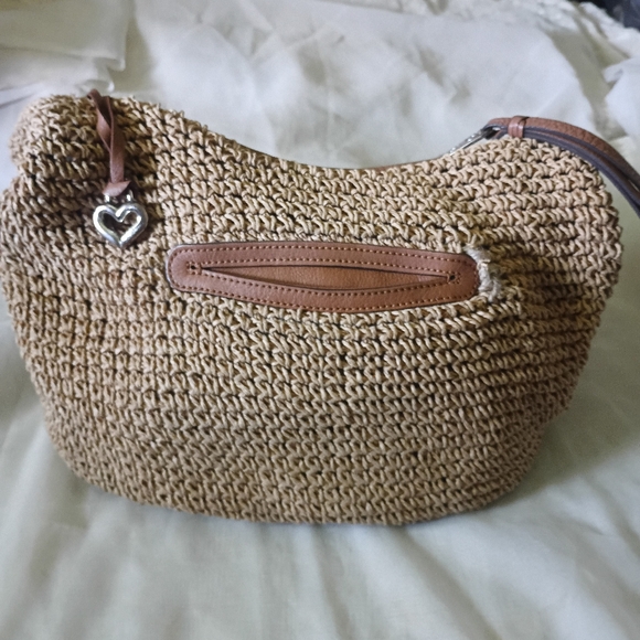 Brighton Handbags - Brighton Shelby Straw Woven  Hobo Style Shoulder Handbag